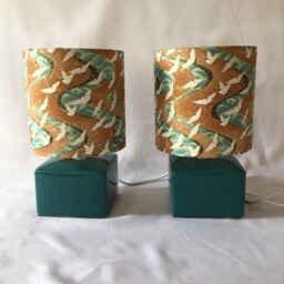 Lampshades-Pair Of Handmade Lampshades Made With Hand Printed Japanese Chiyogami Paper. 15 cm Diameter High - thumbnail 3