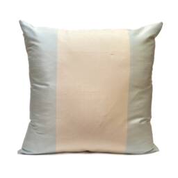 Off White & Baby Blue Pillow, Throw Pillow Cover, Decorative Cushion Pillowcase, Accent Silk, Striped - thumbnail 1