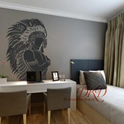 Tribal Chief Vinyl Wall Decal, Indian Home Decor - thumbnail 3