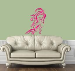 Wall Decals Pretty Girl Face Make Up Hair Beauty Salon Home Decor Vinyl Decal Sticker Kids Nursery Baby Room V9 - thumbnail 1