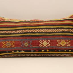 Bohemian Cushion Sofa Pillow Bed Vintage Kilim 12x24 - 30x50 cm Emroidered Lumbar Throw 4Oaf-387 - thumbnail 2