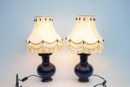 Pair Very Rare & Large Table Lamp Hand Crafted Stunning Genuine Lapis Lazuli Gemstone Lamp From Afghanistan No(M