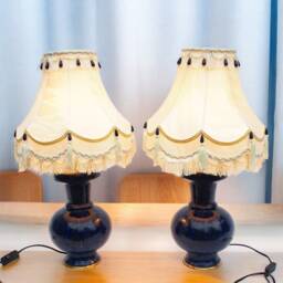 Pair Very Rare & Large Table Lamp Hand Crafted Stunning Genuine Lapis Lazuli Gemstone Lamp From Afghanistan No(M - thumbnail 3