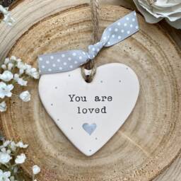 Personalized Pregnancy Announcement Ceramic Heart Keepsake Hand Stamped Decor - thumbnail 2