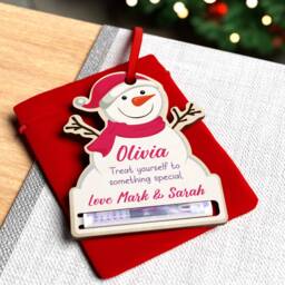 Money Holder Ornament - Christmas Gift Personalised Wallet For Girls With Red Bag - thumbnail 2
