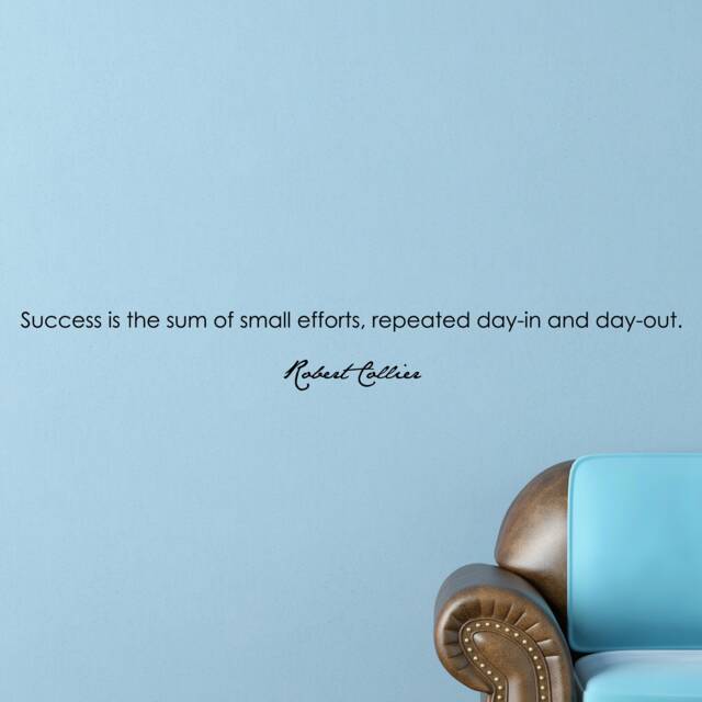 Success Is Small Efforts Wall Decal - Discipline Quote Decor - image 1
