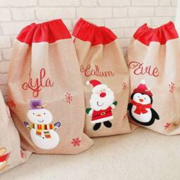 Personalised Christmas Sack~Christmas Eve Stocking~Father Christmas~Reindeer~Penguin~Snowman - thumbnail 2