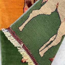 Afghan Camel Scene Wool Rug Handwoven Desert Landscape Wall Hanging - 2.1x3.1 Ft - thumbnail 4