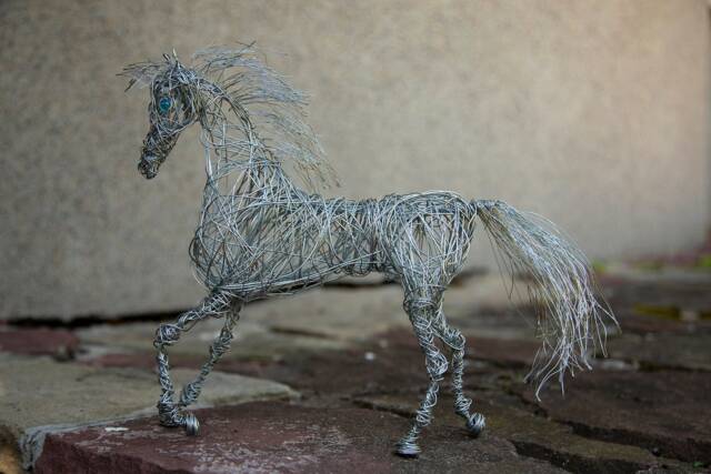 Unicorn Sculpture, Metal Art Crystal Wire Art, Gift, Figurine, Horse Sculpture - image 1