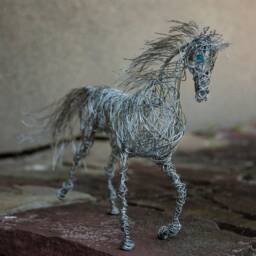 Unicorn Sculpture, Metal Art Crystal Wire Art, Gift, Figurine, Horse Sculpture - thumbnail 2