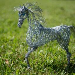 Unicorn Sculpture, Metal Art Crystal Wire Art, Gift, Figurine, Horse Sculpture - thumbnail 4