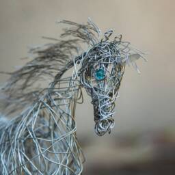 Unicorn Sculpture, Metal Art Crystal Wire Art, Gift, Figurine, Horse Sculpture - thumbnail 3