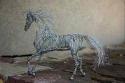 Unicorn Sculpture, Metal Art Crystal Wire Art, Gift, Figurine, Horse Sculpture - thumbnail 1