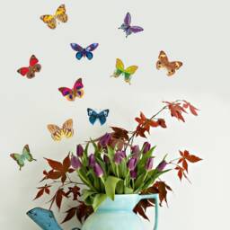 Butterfly Decal, Butterflies, Colorful Butterflies Wall Stickers, Vinyl Stickers - thumbnail 1