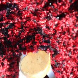 Hand Crocheted Fiery Red Hot Throw - thumbnail 3