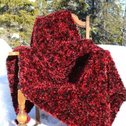 Hand Crocheted Fiery Red Hot Throw - thumbnail 4
