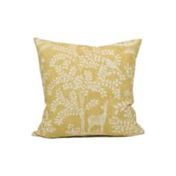 Nina Campbell - Foret Ochre 1 Enchanting Green Woodland Wildlife Scenes Cushion Cover Handmade Throw Pillow Designer Home D??cor - thumbnail 2
