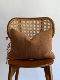 Brown Tribal Hemp Hand Woven Natural Dye Color Pillow Cover - thumbnail 1