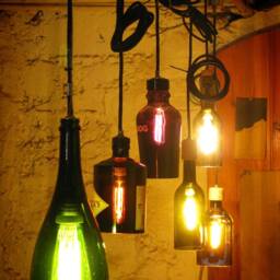Space Invaders Upcycled Bottle Lamp - thumbnail 4