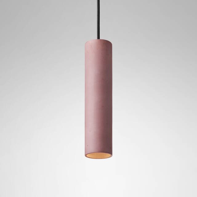Pendant Minimalist Light Round Colored Concrete Lighting Fixture Cromia Lamp in Burgundy - image 1