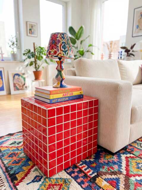Tiled Side Table, Box L - image 1