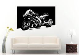 Motorcycle Sport Custom Crotch Rocket Racing Motorbike Bike Wall Decal Vinyl Sticker Mural Room Decor L856 - thumbnail 1