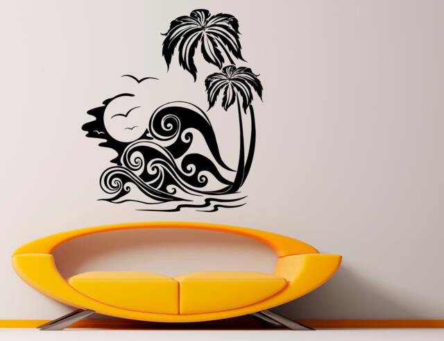 Palm Tree Wall Decal Vinyl Stickers Nature Beach Sea Housewares Art Interior Bedroom Removable Home Decor - 10Plm3 - image 1