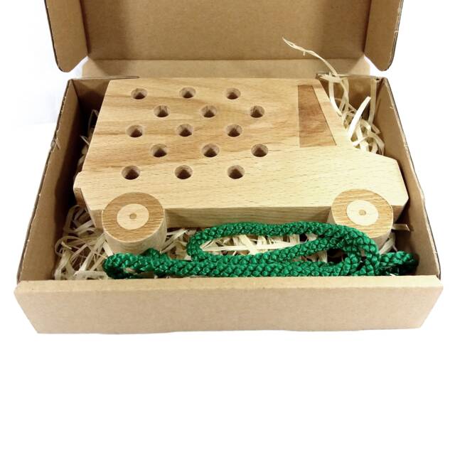 Interlaced Car - Wooden Toy Sensory Toys Learning Gift For Child Motor Skills Natural Wood - image 1