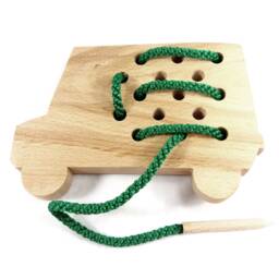 Interlaced Car - Wooden Toy Sensory Toys Learning Gift For Child Motor Skills Natural Wood - thumbnail 2