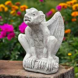 Concrete Gremlin Statue Stone Gargoyle Figurine Outdoor Guardian Sculpture Medieval Yard Ornament Gothic Garden Decor Monster Lover Gift - thumbnail 3