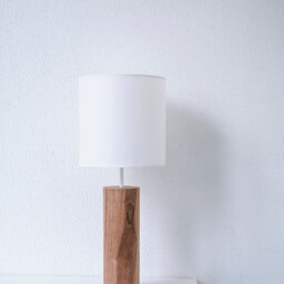 Stylish Walnut Standing Lamp For Modern Living Room, Bedside Rustic Bedroom, Mid Century Desk - thumbnail 2