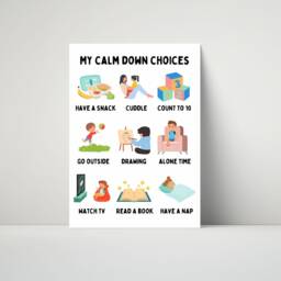 Feelings Emotions Posters - Calm Regulation -Kids Educational Wall Art Childrens Bedroom Playroom Affirmations Rainbow Bright Quotes - thumbnail 2