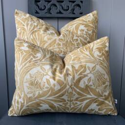 William Morris Luxury Designer Bluebell Gold Vintage Cushion Pillow Sofa Cover - thumbnail 1