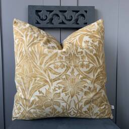 William Morris Luxury Designer Bluebell Gold Vintage Cushion Pillow Sofa Cover - thumbnail 3