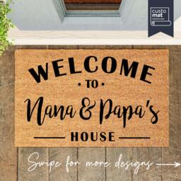 Personalized Grandparent Doormat - Custom Family Name The Perfect Welcome For Grandma & Grandpa Handmade - thumbnail 1