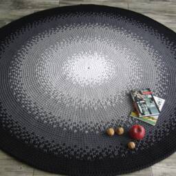 Handmade Round Cotton Rug Chunky Knit Floor Rug - thumbnail 4