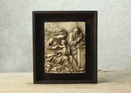 Relief With Frame, Renaissance Style Nativity, Reproduction Made Of Acrylic Resin, Light Included, Religious Decoration