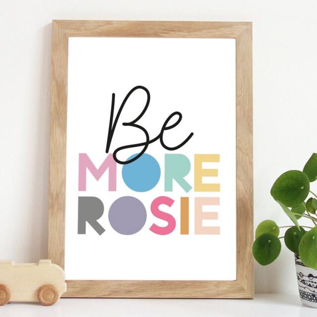 Girls Personalised Name Print, Nursery Prints, Bedroom Wall Art, Decor, Art - image 1