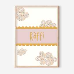 Personalised Sunshine & Flower Cloud Sisters Prints. Set Of 3 Prints For Girls Bedrooms, A Nursery Or Playroom - Prints Only - thumbnail 2