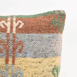 Aztec Kilim Pillow Cover Vintage Handwoven Wool, 16x16 Sofa - thumbnail 2