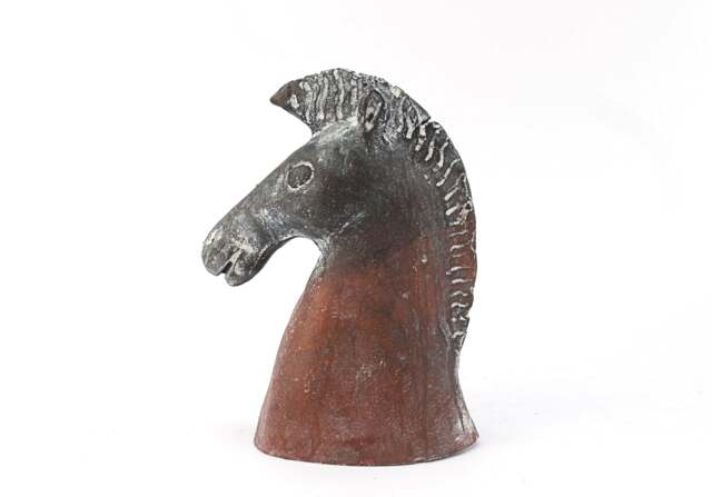 One Terracotta Greek Horse Bust Sculpture , Made in Greece Gift For Him Her - image 1