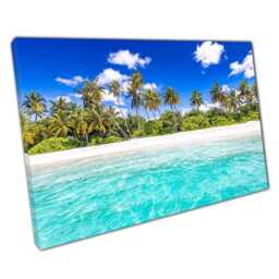 Tropical Paradise Canvas Palm Tree Wall Art For Beach Homes, Summer Vibes & Coastal Decor - thumbnail 1
