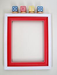 Ohio Color Wooden Blocks On Red & White Mirror