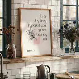 Il Y A Des Fleurs French Quote Print - Henri Matisse Wall Art Minimalist Typography Modern Decor - thumbnail 3