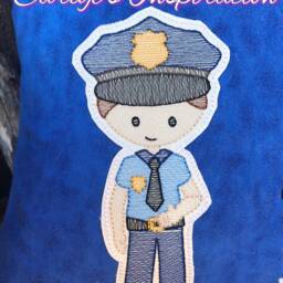 Police Bundle Storybook Pillow Designs - 5x7 Design Recorder Book Includes 2 Digital Designs Officer Blue Boy - thumbnail 3