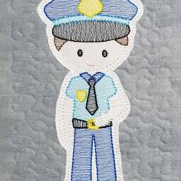 Police Bundle Storybook Pillow Designs - 5x7 Design Recorder Book Includes 2 Digital Designs Officer Blue Boy - thumbnail 4