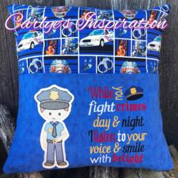 Police Bundle Storybook Pillow Designs - 5x7 Design Recorder Book Includes 2 Digital Designs Officer Blue Boy - thumbnail 2