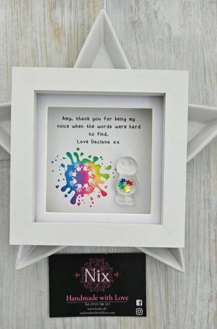 Puzzle Piece Frame, Hands, Autism Children's Thank You Gift, Neurodiversity Adhd, Aspergers, Asd, Additional Needs Send, Teacher Gift - image 1