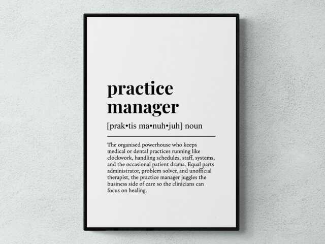 Practice Manager Funny Definition Job Work Gift Wall Art Print - image 1