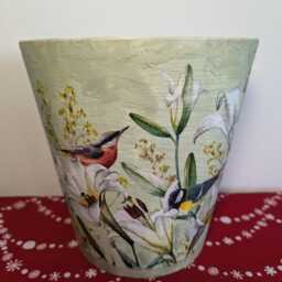 Plant Pot, Ceramic Pot, Pot & Planter, Flower Pot, Garden Pot, Indoor & Outdoor Pot, Decoupage, Gift, Pot Saucer, Home Garden Decoration - thumbnail 3